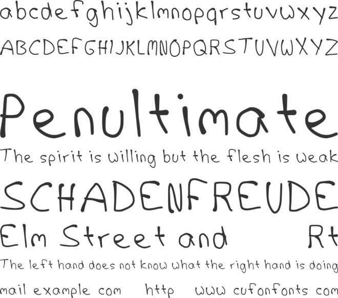 Eigen Handschrift font preview