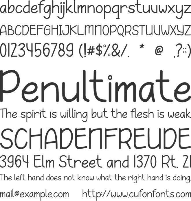 Baby Giraffe font preview