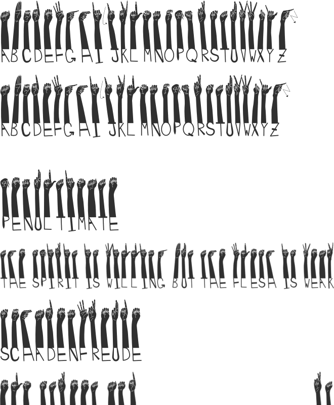 Handey font preview