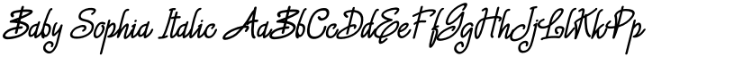 Baby Sophia Italic font