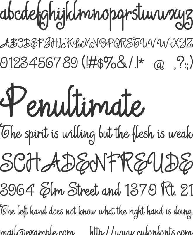 Baby Sophia font preview