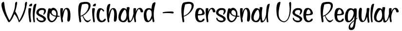 Wilson Richard - Personal Use Regular font