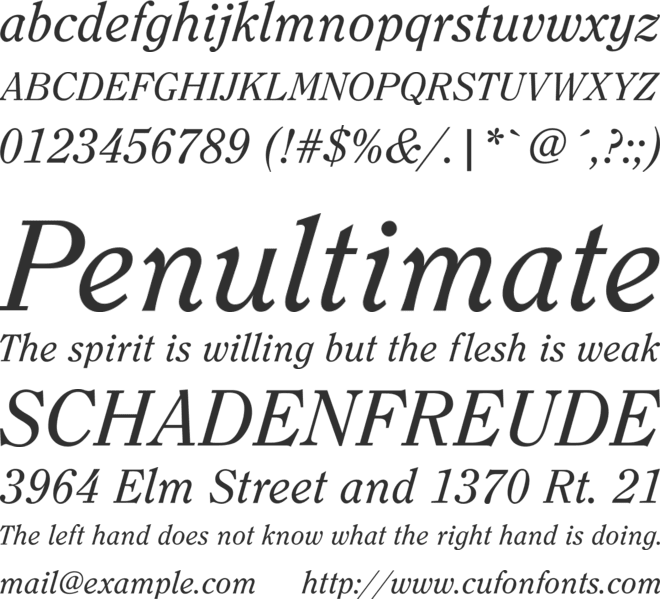Clearface font preview