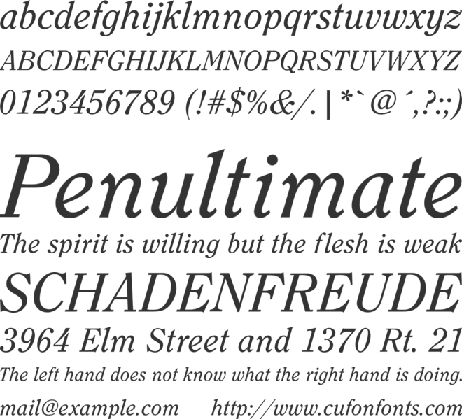 Clearface font preview