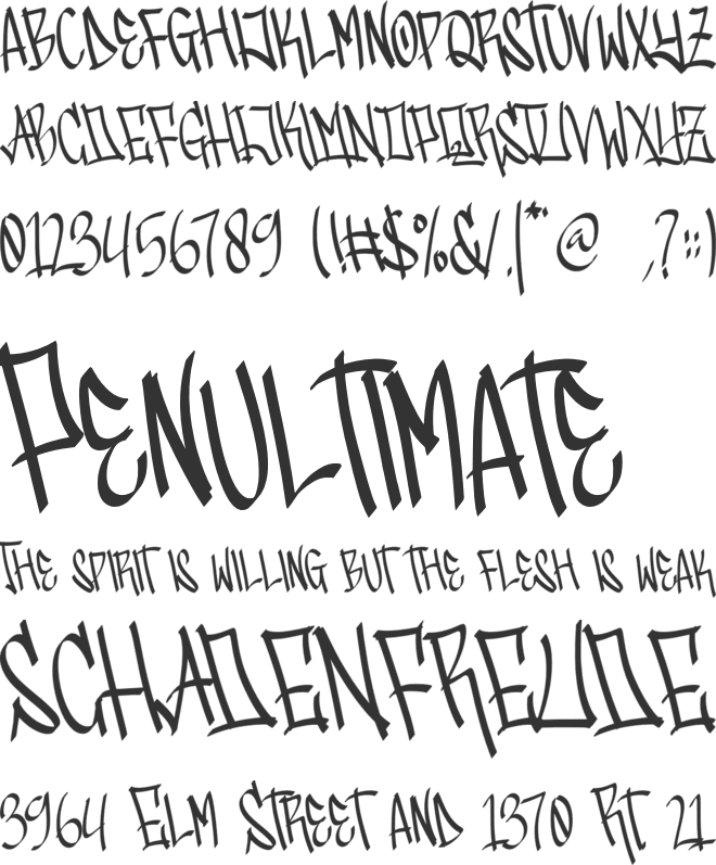 Gangstown GT font preview