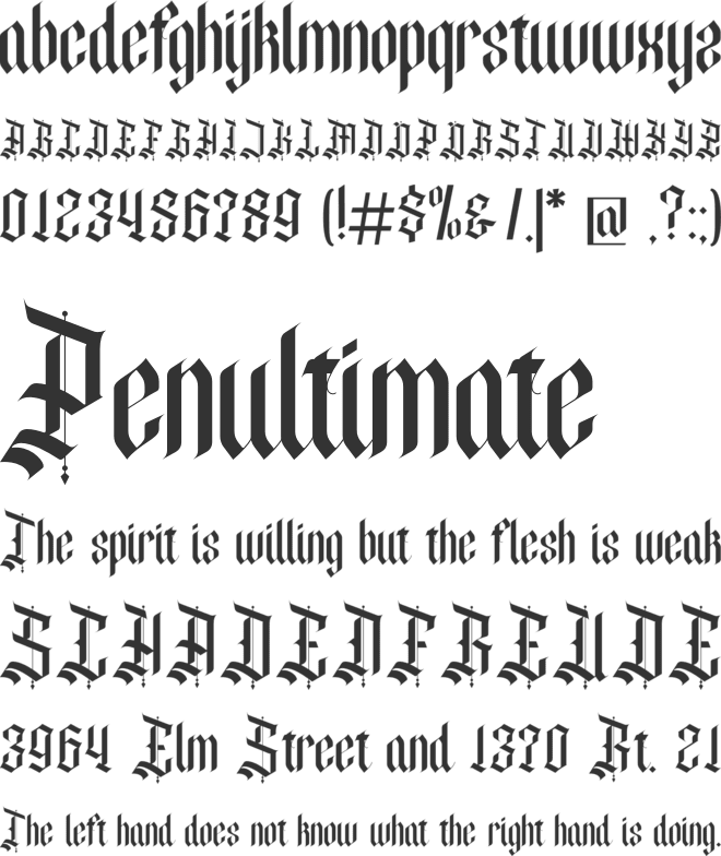 Denibas Sunset font preview