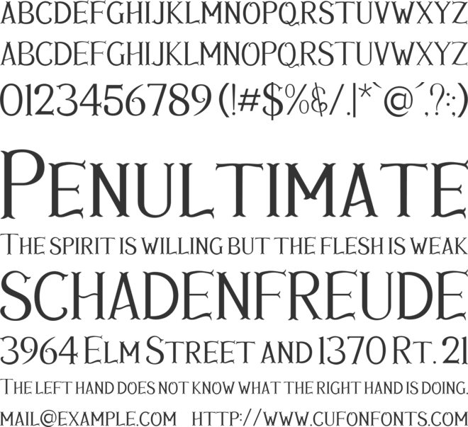 Avins Bake font preview