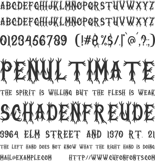 Nightmare font preview