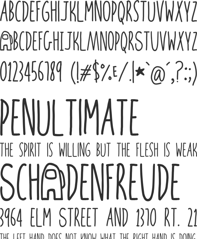 Amongus font preview