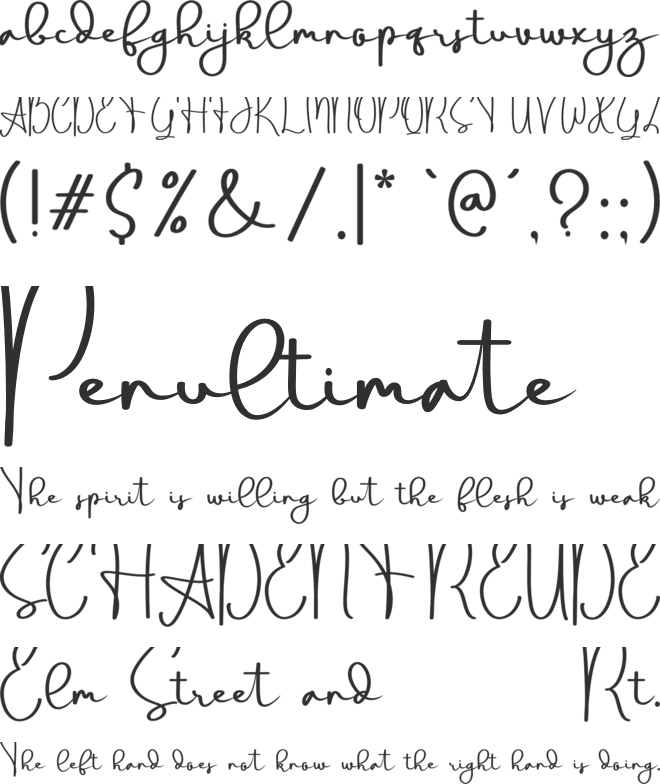 Sanderyna font preview