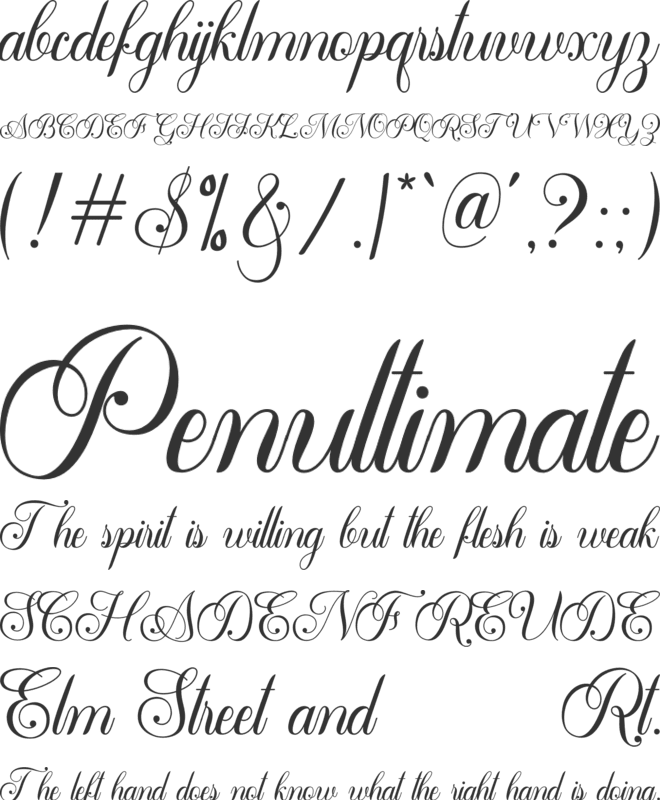 Angelina font preview