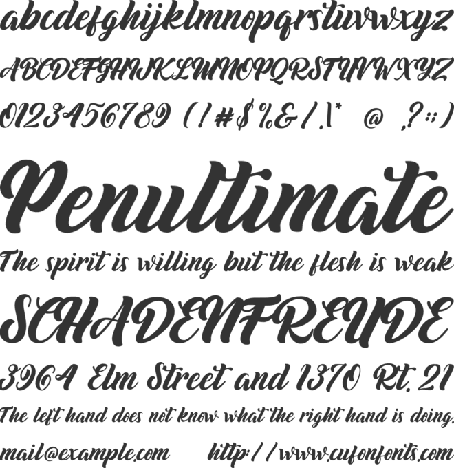 Biyonella font preview