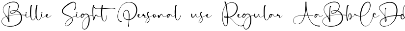Billie Sight Personal use Regular font