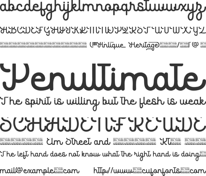 Antique Heritage Personal use font preview