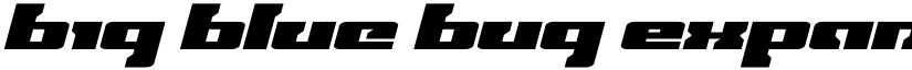 Big Blue Bug Expanded Italic Regular font
