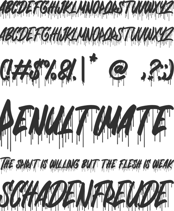 Dripping Drops font preview