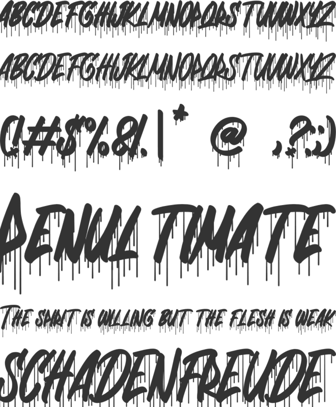 Dripping Drops font preview