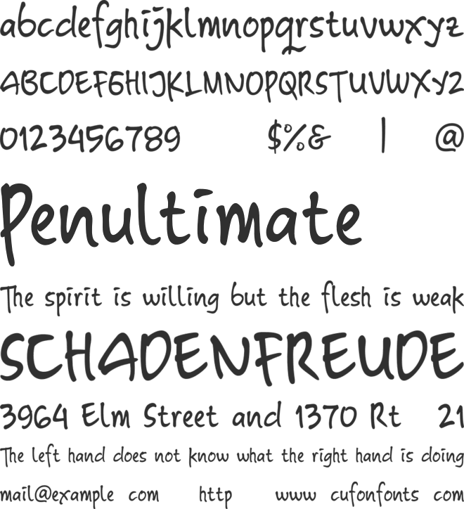 Backnotes font preview