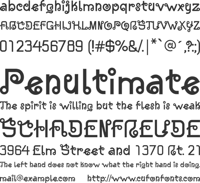 Almost Thai font preview