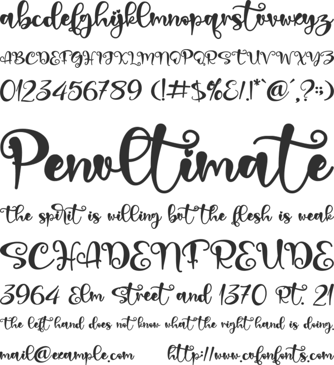 Declaration of love - Personal font preview