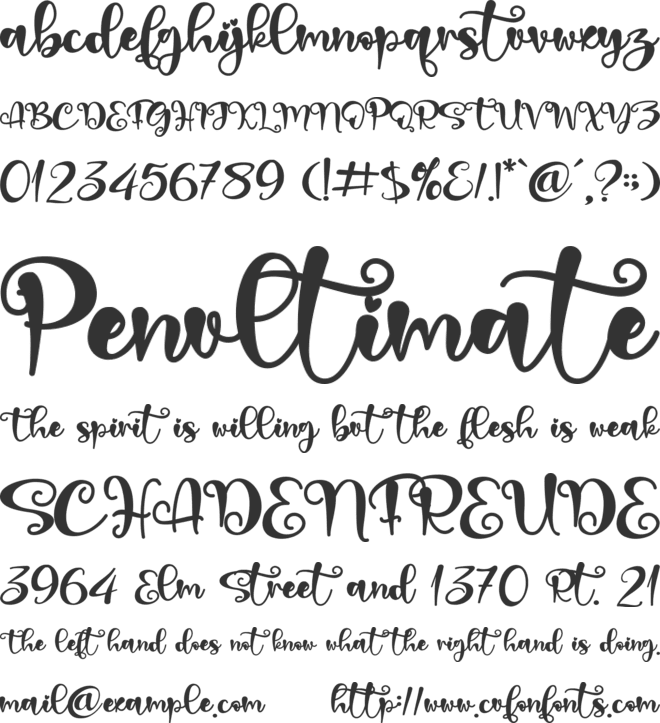 Declaration of love - Personal font preview