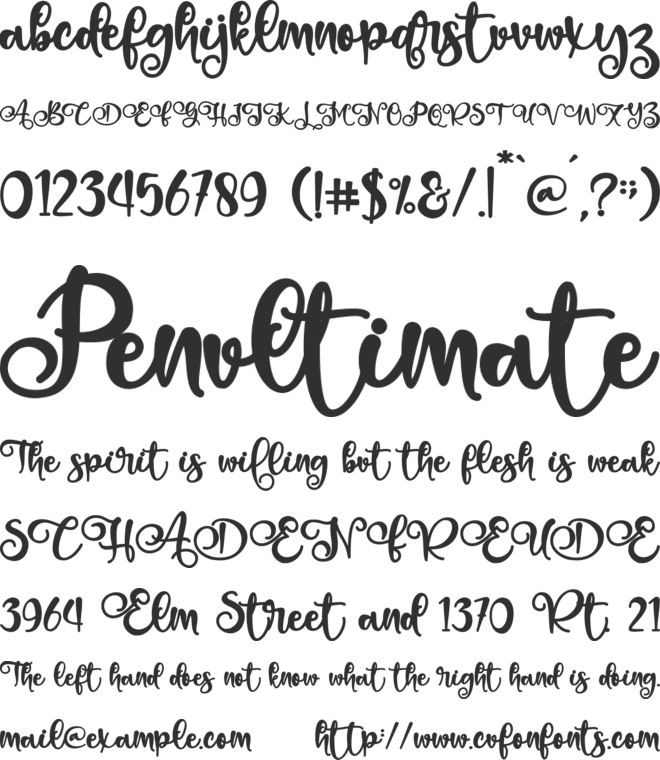 Bellissa - Personal Use font preview