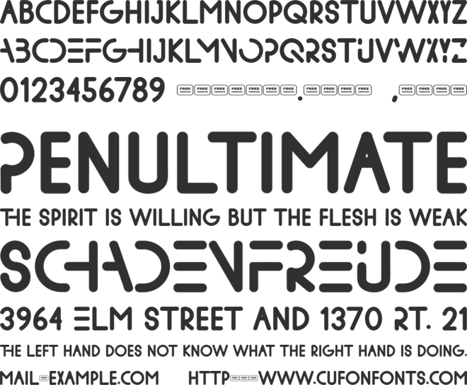 MADSENSE FREE TRIAL font preview