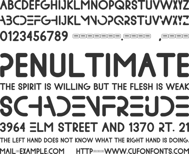 MADSENSE FREE TRIAL font preview