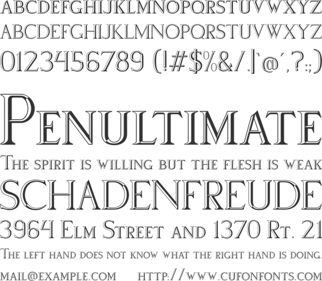 Via Appia font preview