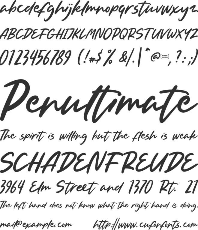 Just For You Free Trial font preview