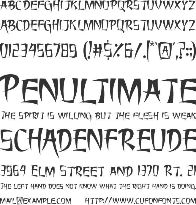 Shufen font preview