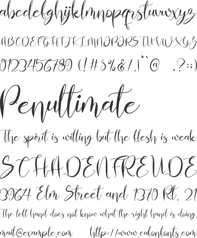 Almahira font preview