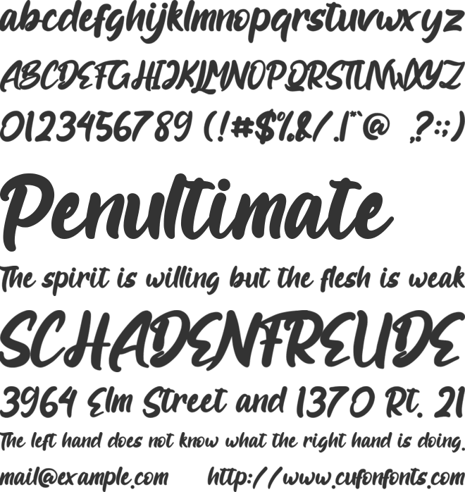 Roulette font preview