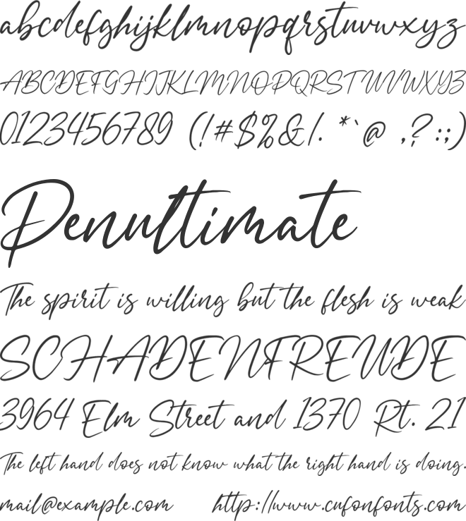 Signatria font preview