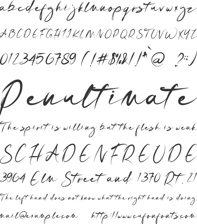 Velguife font preview