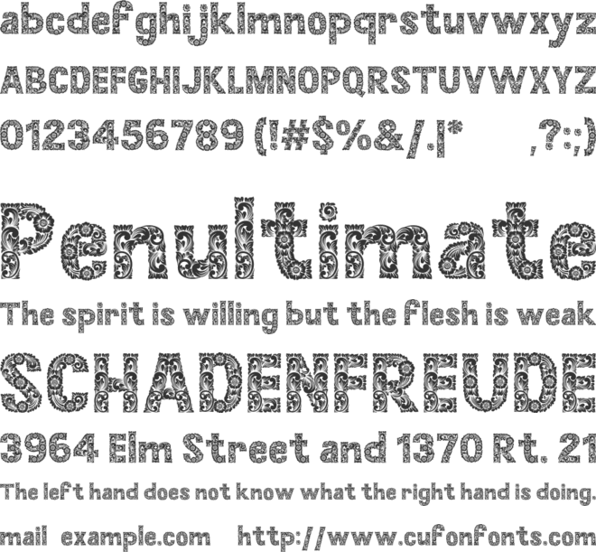 Balian personal use font preview