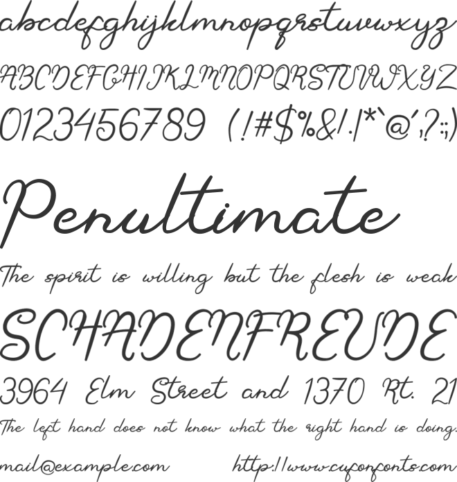Berthan font preview