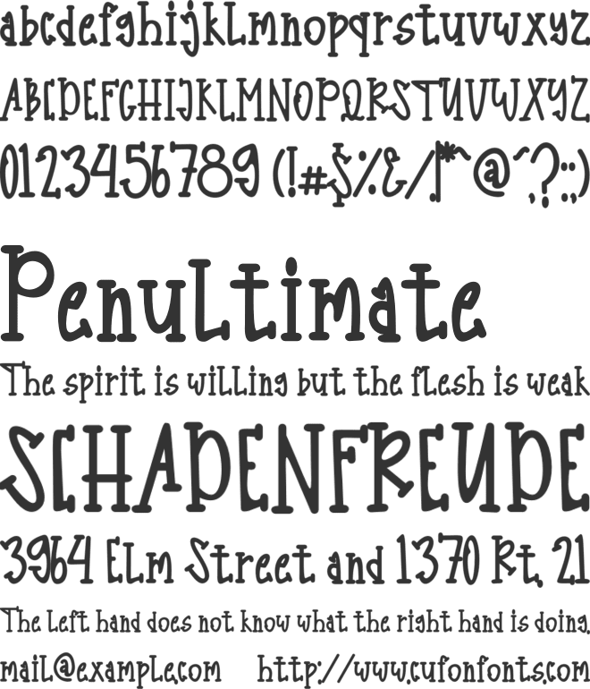 Krebbie Pettie font preview