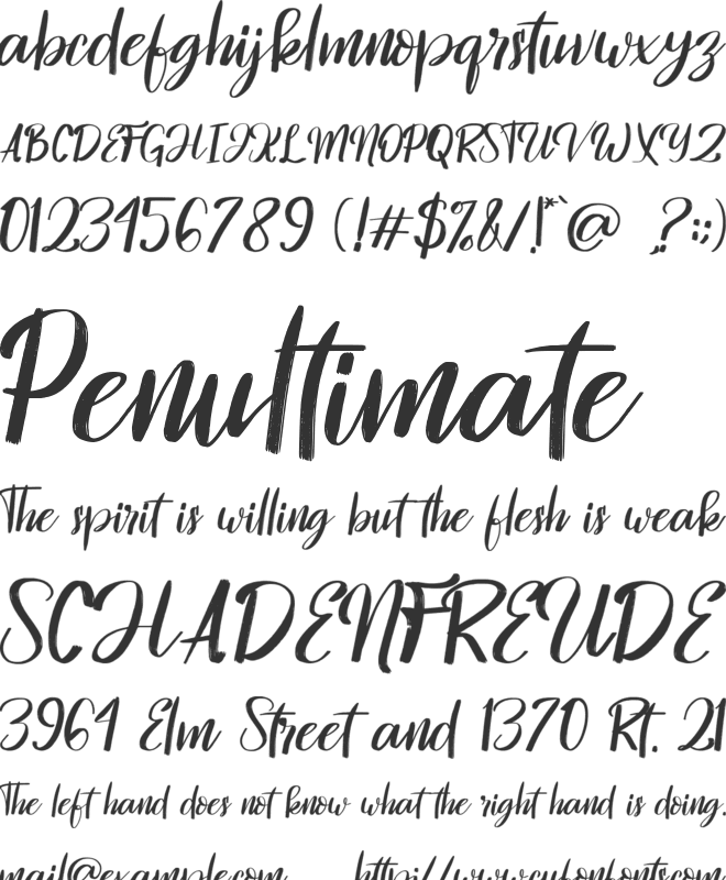 Hontizema font preview