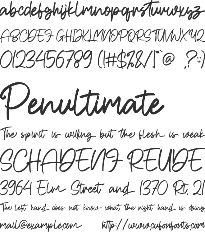 Honilley font preview