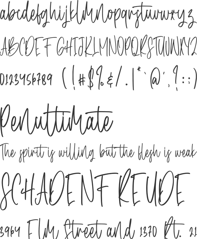 Aerilay font preview