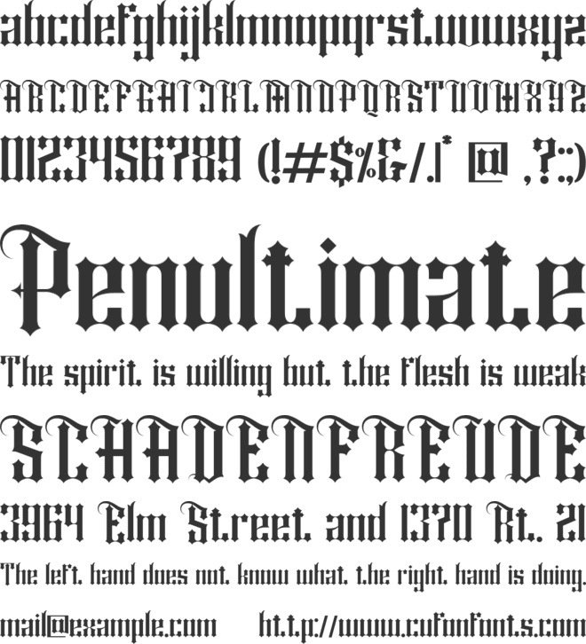 Shiny kage font preview