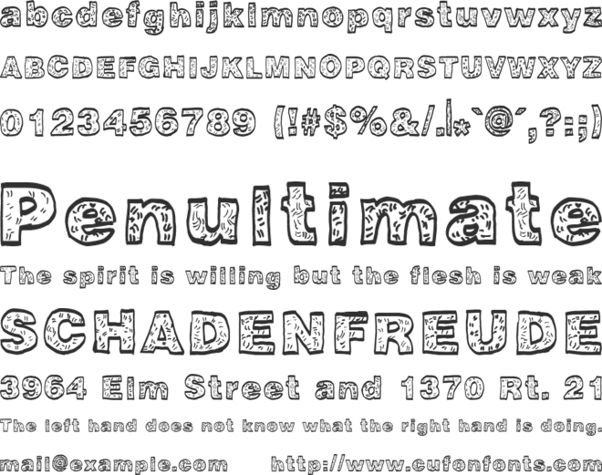 HugeParty font preview