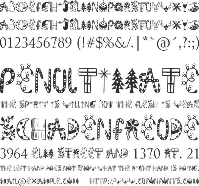 Kringley Christmas font preview
