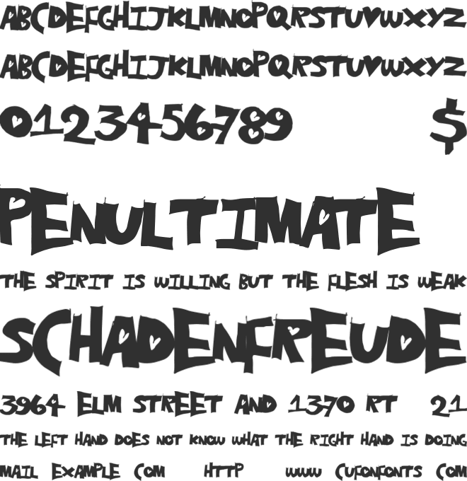 HeartHole font preview