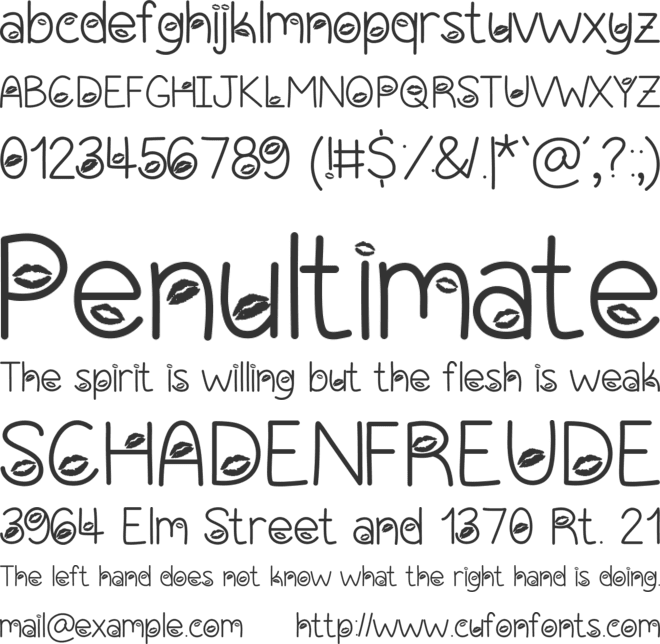 Sealed With A Kiss font preview
