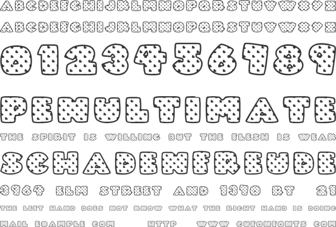Fatty Heart Filled font preview
