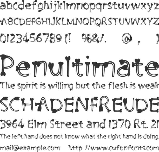 Cutie Pie 3 font preview