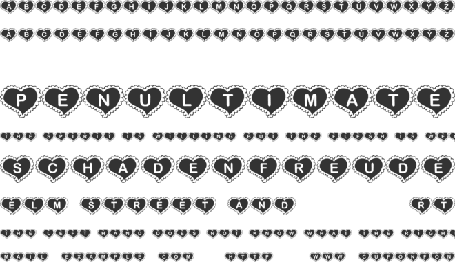 KR Valentine Heart font preview