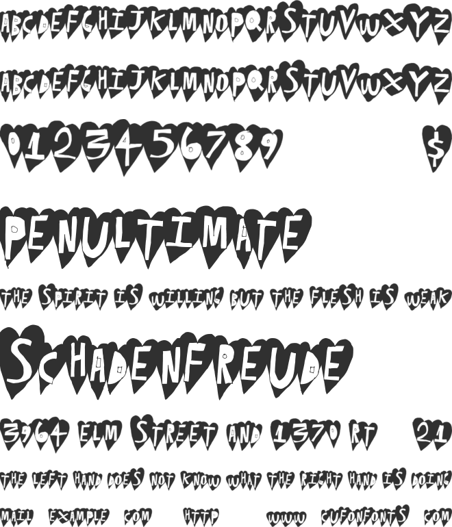 HeartBeat font preview